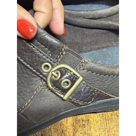 MERRELL Dassie Buckle Slip On Shoes Leather Womens 8.5 Espresso Brown Clogs - Picture 12 of 13